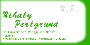mihaly perlgrund business card